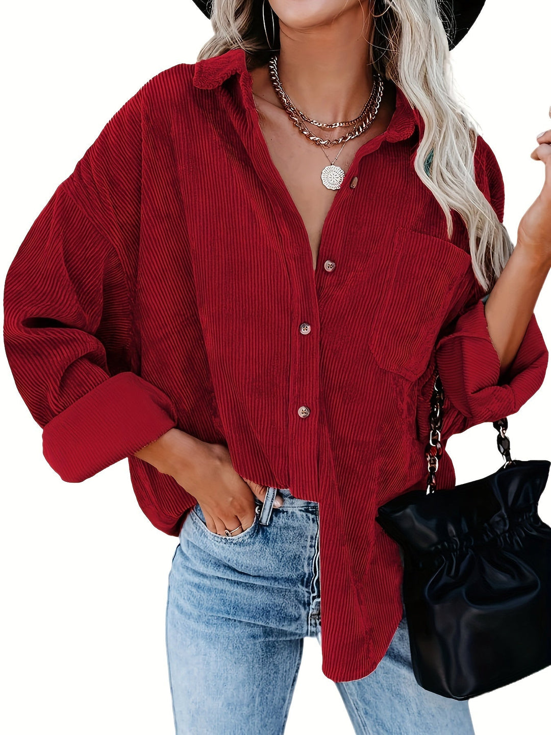 Miesten Kauluspaita Vihreä Oversized Corduroy Mukava-2