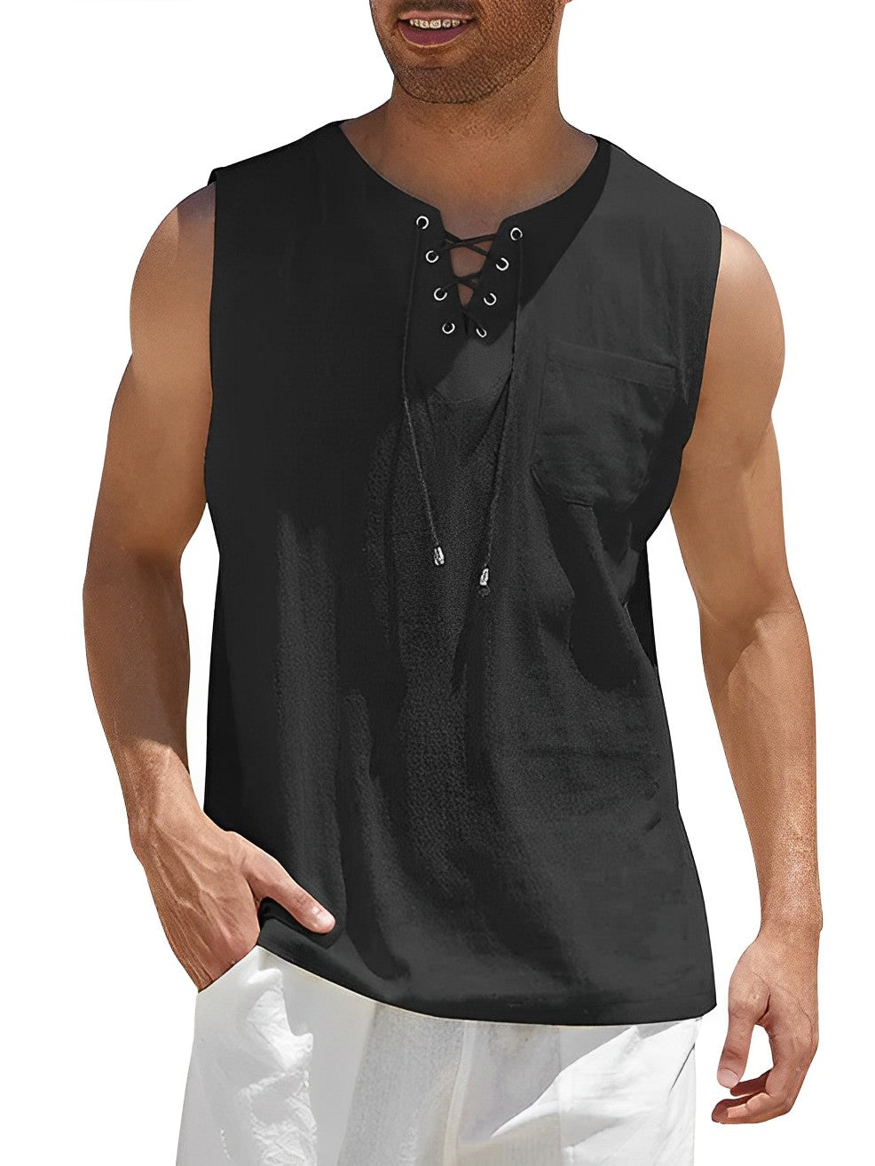 Miesten Tanktop Yksinkertainen Hengittävä Kangas 3