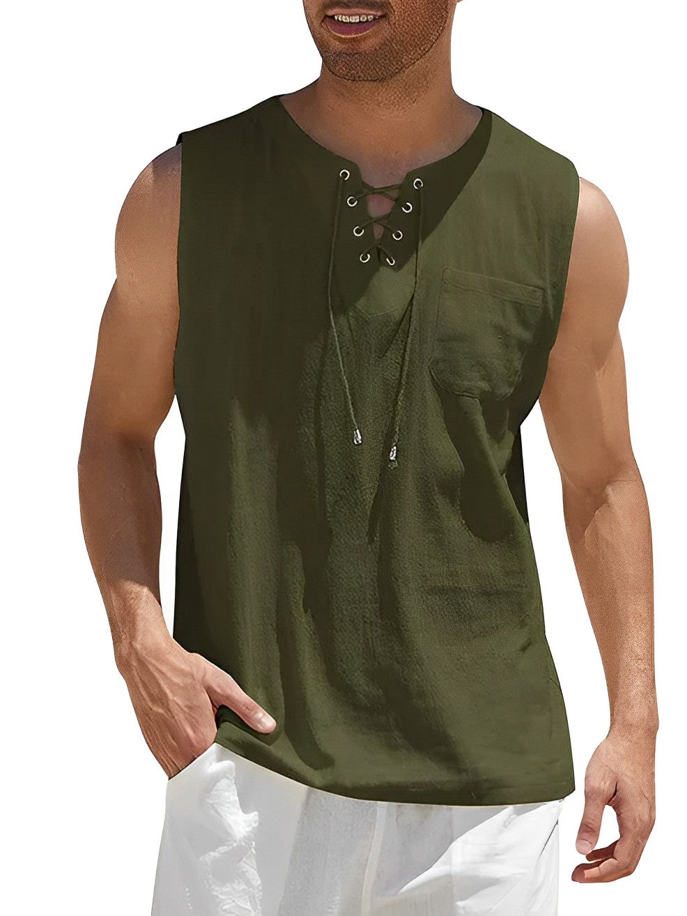 Miesten Tanktop Yksinkertainen Hengittävä Puuvilla 1