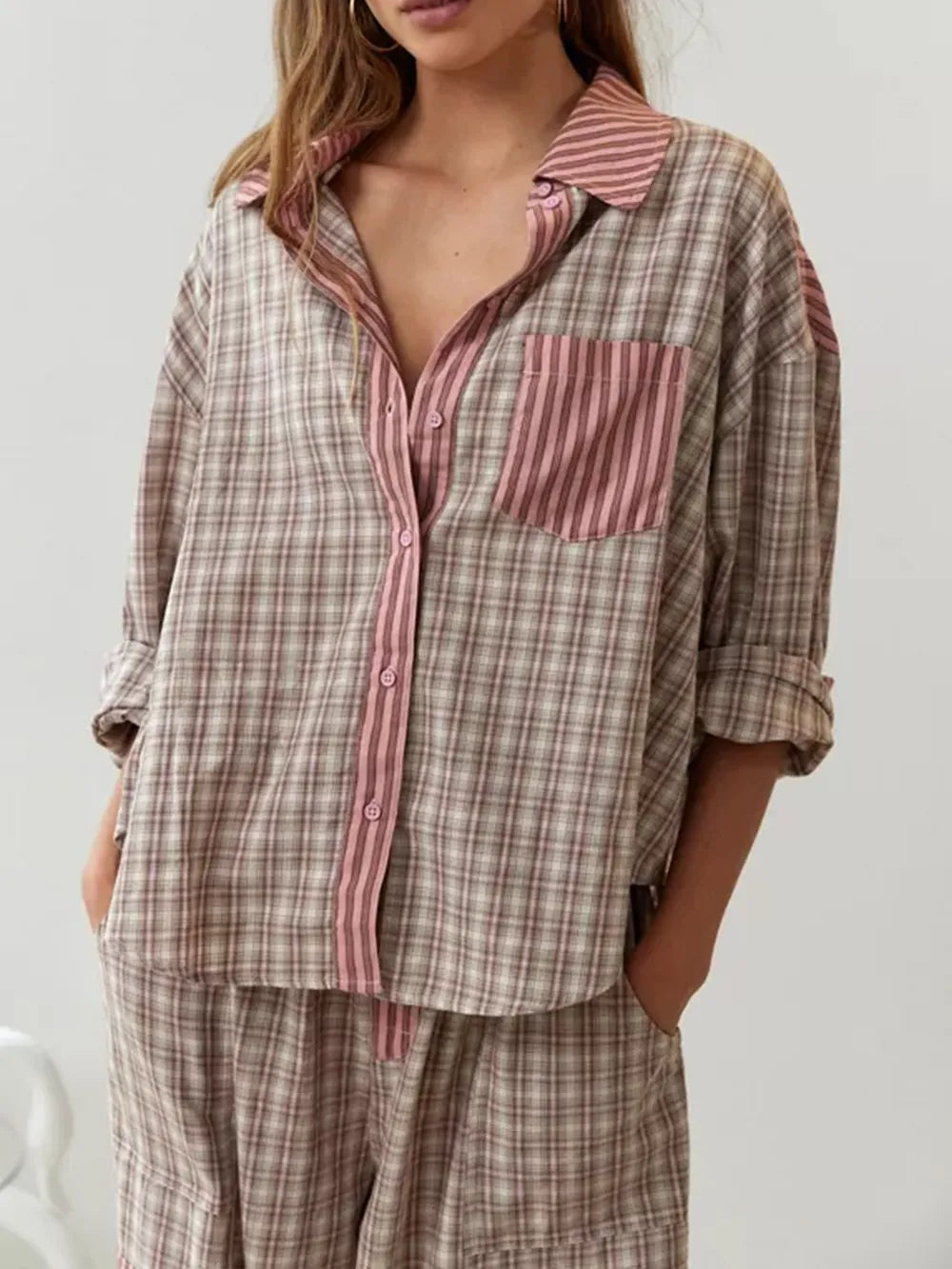 Naisten Pyjama Fleecemateriaalista Mukava Yöasu 5