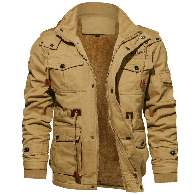 Miesten Fleecefodrad Vinterjacka Moderni Design