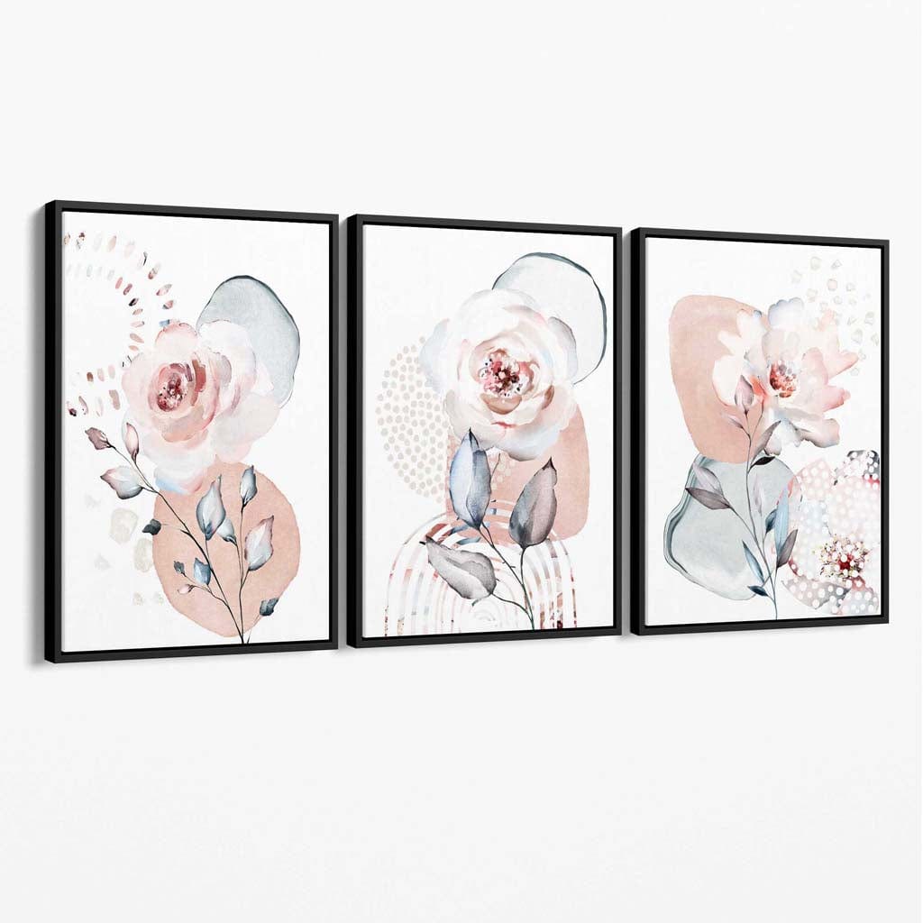 3-Piece Abstract Floral Wall Art Set 1