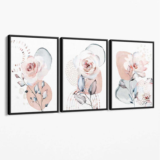 3-Piece Abstract Floral Wall Art Set 1