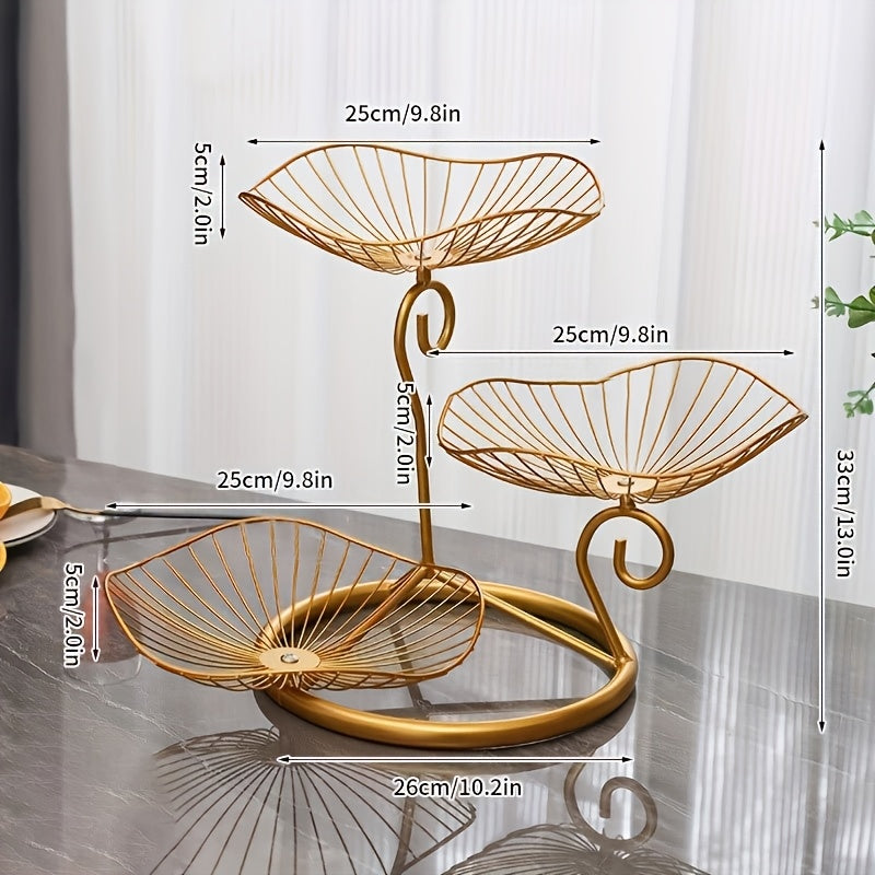 3-kerroksinen hedelmäkulhoteline Tyylikkäällä Muotoilulla 0