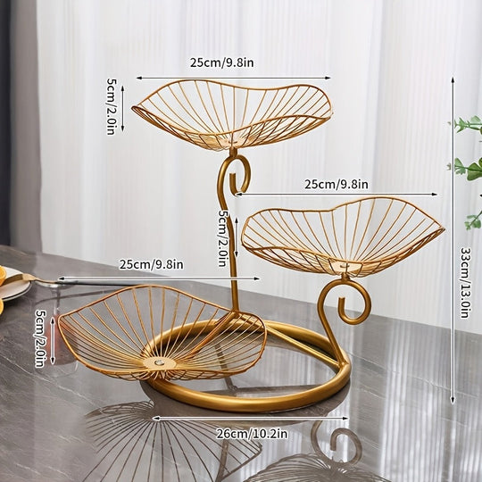 3-kerroksinen hedelmäkulhoteline Tyylikkäällä Muotoilulla 0