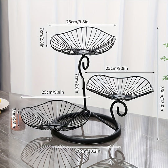 3-kerroksinen hedelmäkulhoteline Tyylikkäällä Muotoilulla 3