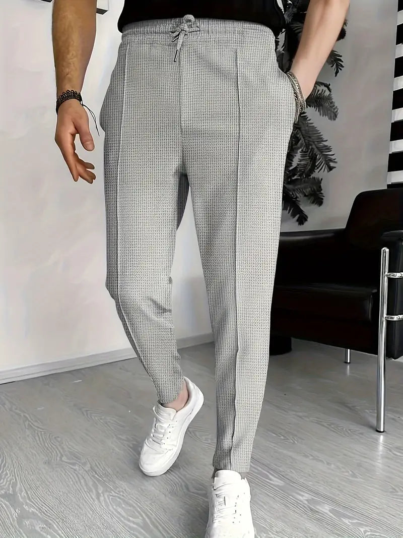Miesten T Paita Vohvelipainatus 100% Puuvilla Moderni Muoti-2