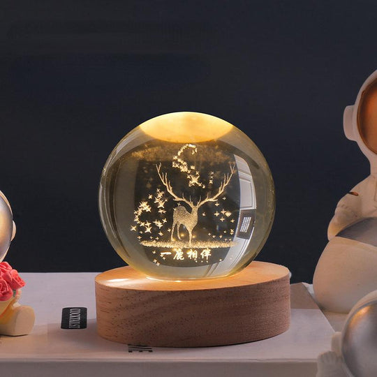 3D-Kristallipallo LED-Valolla, Maaginen Tunnelma Decor 9