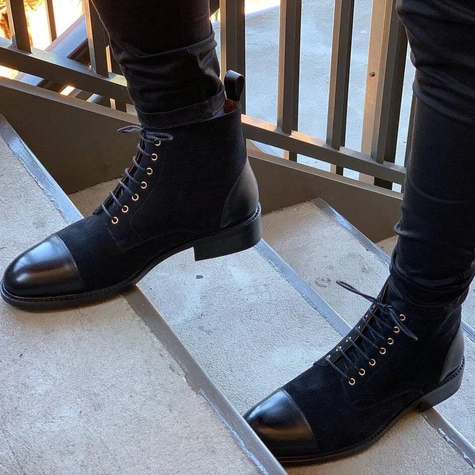Miesten Bootsit Tyylikkäät Nahka Talvi Saappaat-2