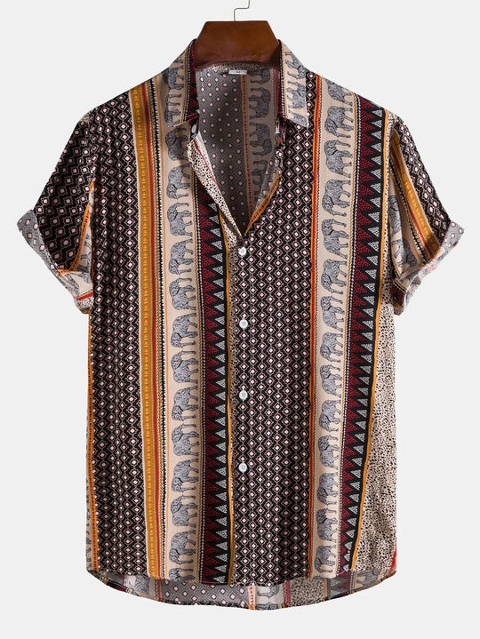 Variant image for Miesten T Paita Vintage-tyylinen Rento Puuvilla-11