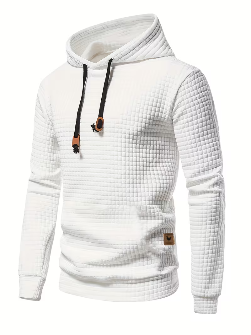 Miesten Huppari Vohvelikuvioinen Pehmeä Puuvilla Moderni Tyylikäs