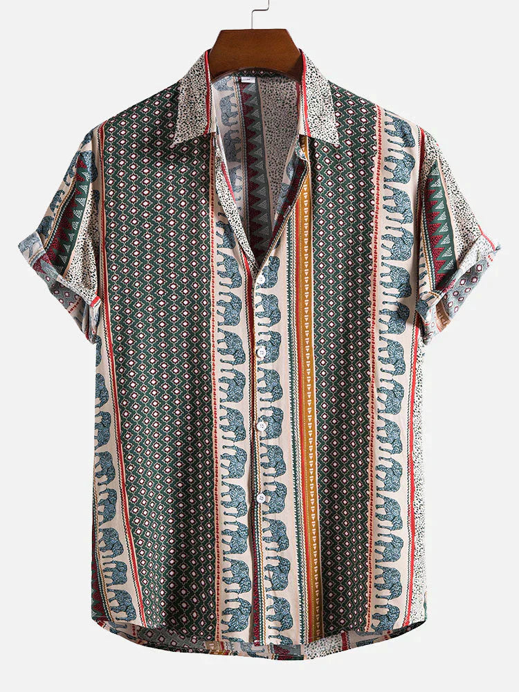 Variant image for Miesten T Paita Vintage-tyylinen Rento Puuvilla-1
