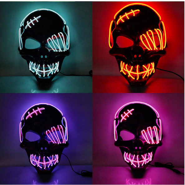 Aikuisten LED-valaistu Naamio Kolmella Valaistustilalla 8