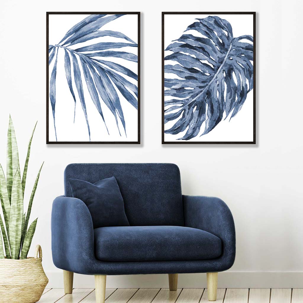 Akvarellikehyssarja Blue Monstera Papyrus 1