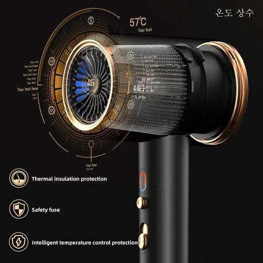 Ammattimainen Hiustenkuivaaja 2400W Ionitekniikalla 8