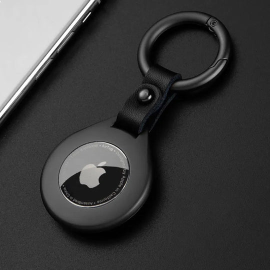 Apple Airtag Suojakotelo Nahka-Metalli 0