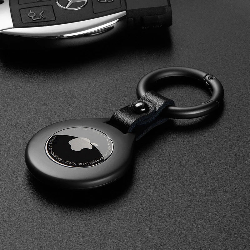 Apple Airtag Suojakotelo Nahka-Metalli 3