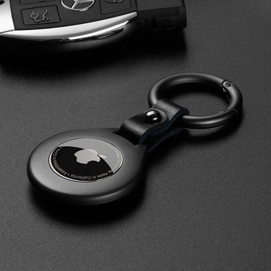 Apple Airtag Suojakotelo Nahka-Metalli 3