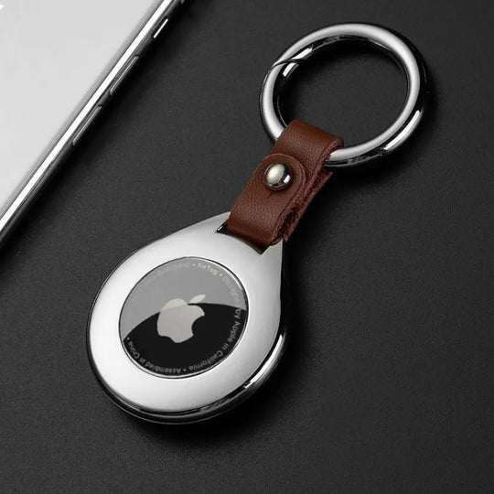 Apple Airtag Suojakotelo Nahka-Metalli 5