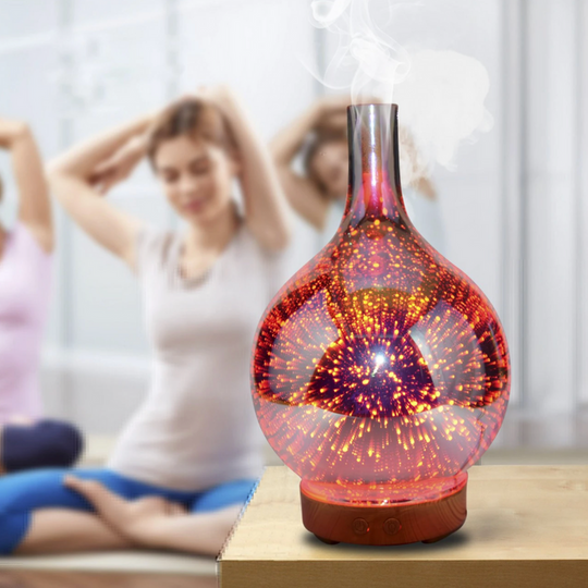 Aromaburst 3D-lasimaljakko Aromihajotin LED-valoilla 1