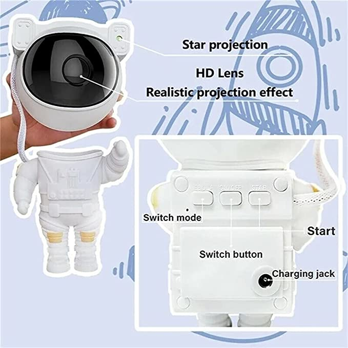Astronautti LED-projektori 360° Kääntyvällä Päällä Moderni Tunnelmanluoja 6