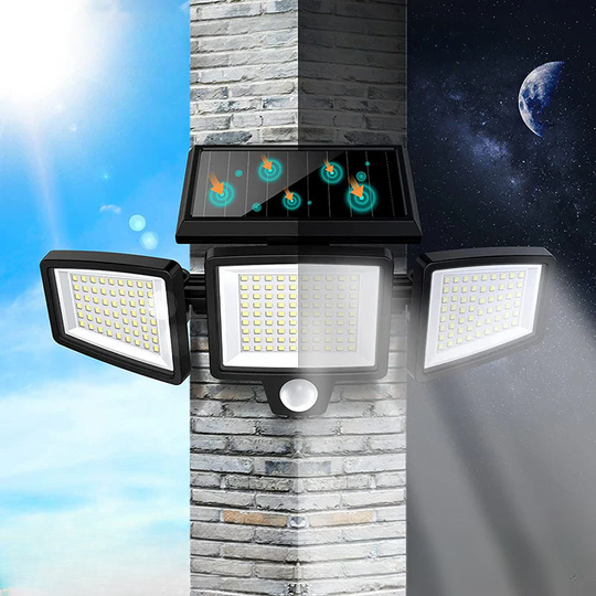 Aurinkoenergialla Toimiva Ulkovalaisin Liiketunnistimella 2500 Lumenia 1
