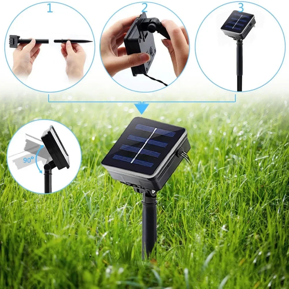 Aurinkoenergialla Toimivat LED-Valosarjat Liekkiefektillä 6