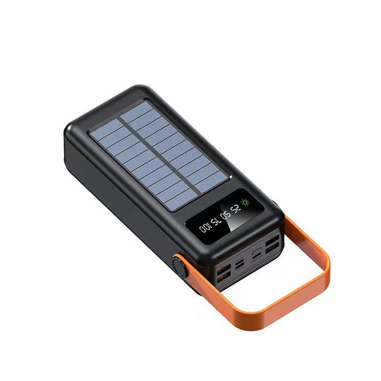Aurinkoenergialla toimiva virtapankki integroiduilla latauskaapeleilla 1