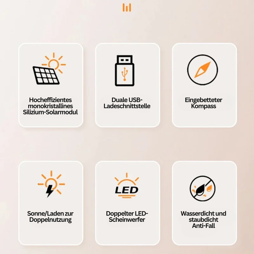 Aurinkoenergialla toimiva virtapankki taskulampulla 8