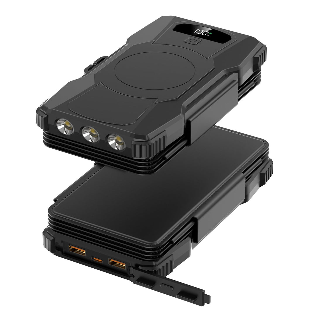 Aurinkoenergiapankki integroidulla LED-valaistuksella ja useilla USB-porteilla 6