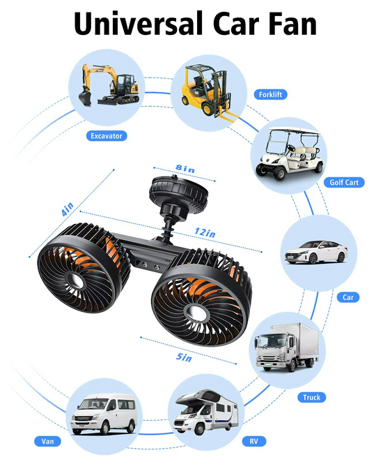 Auton Kaksipäinen Tuuletin Imukupilla 8