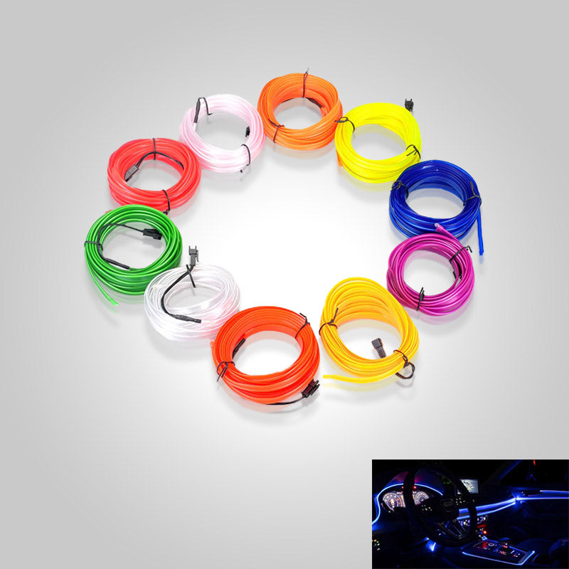 Auton Neonvalaistuspaketti USB-liitännällä Muokattavalla Valokaapelilla 3
