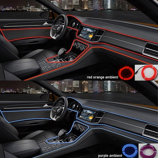 Auton Neonvalaistuspaketti USB-liitännällä Muokattavalla Valokaapelilla 8