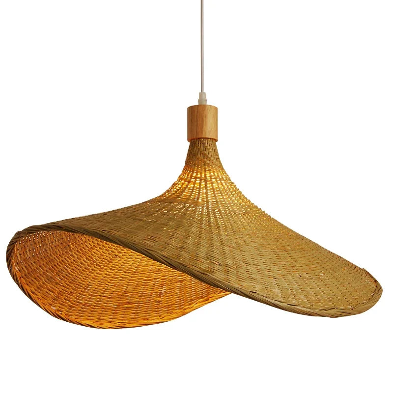 Bamboo Wicker Pendant Light Rustic Boho Style 6