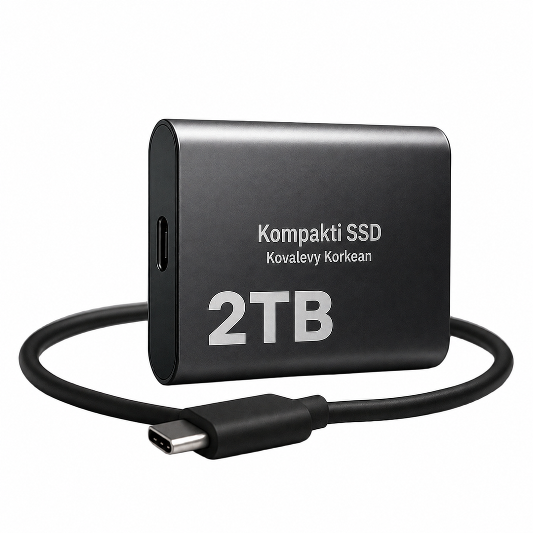 Kompakti SSD Kovalevy Korkean Nopeuden Tallennus USB-C 1050MB/s