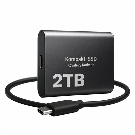 Kompakti SSD Kovalevy Korkean Nopeuden Tallennus USB-C 1050MB/s