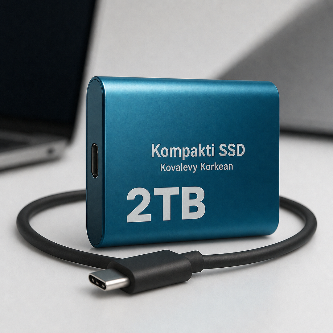 Kompakti SSD Kovalevy Korkean Nopeuden Tallennus USB-C 1050MB/s
