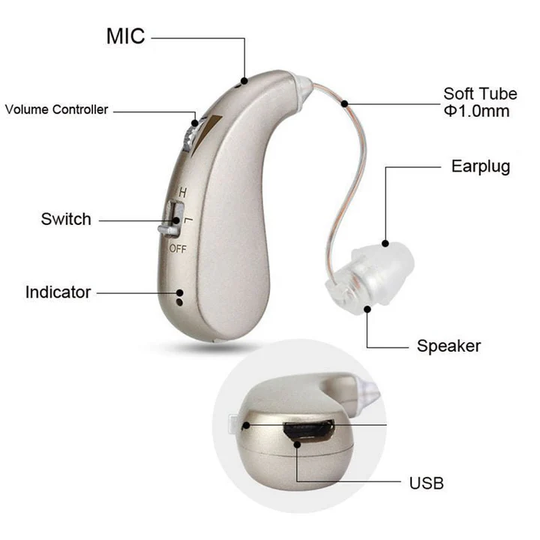 Bluetooth-kuulolaite USB-ladattava malli senioreille 1