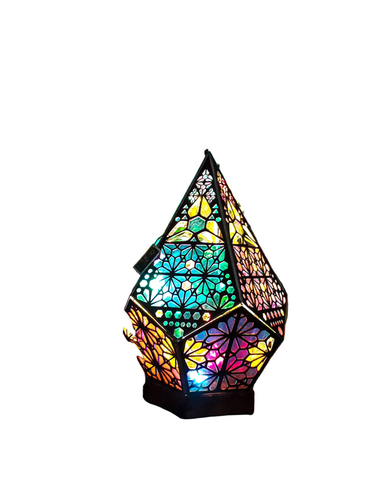 Bohemian LED Pöytävalaisin Tähtitaivaskuvio Mukautettavat Väriasetukset 0