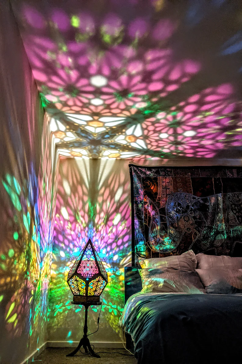 Bohemian LED Pöytävalaisin Tähtitaivaskuvio Mukautettavat Väriasetukset 7