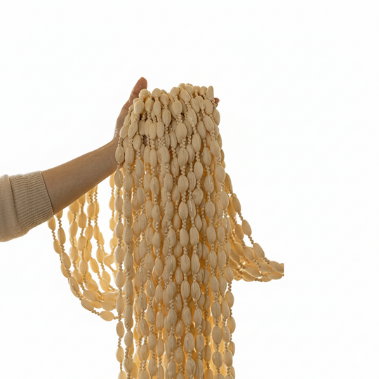 Boho-tyylinen Oviverho Helmillä Koristeltu 0