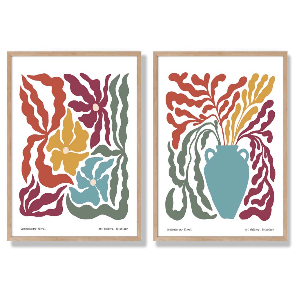 Boho Flower Art Print Set, 2 Framed Prints 6