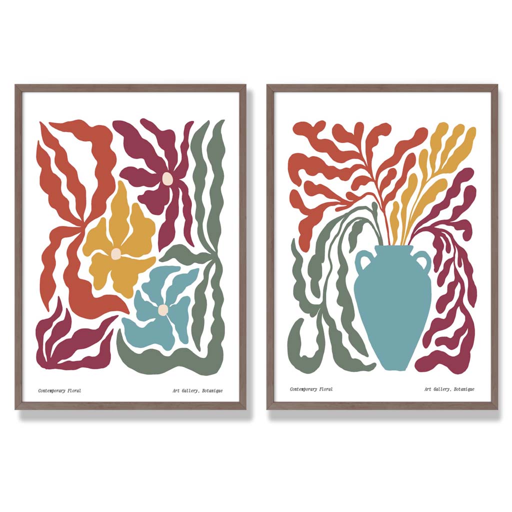 Boho Flower Art Print Set, 2 Framed Prints 7