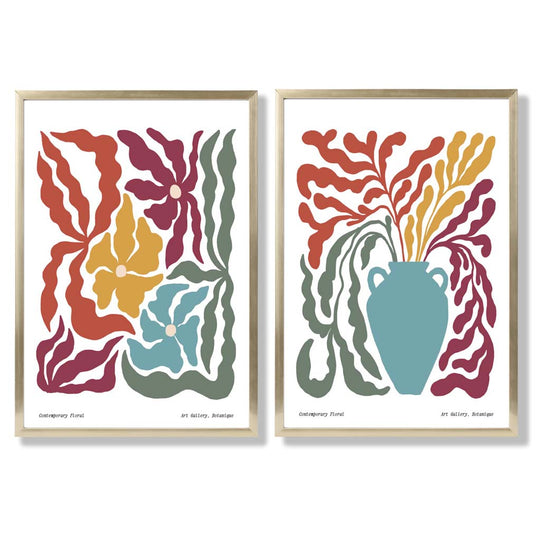 Boho Flower Art Print Set, 2 Framed Prints 8