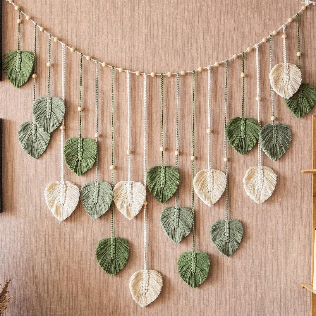Boho Macrame Leaves Garland - Sisustuselementti 1