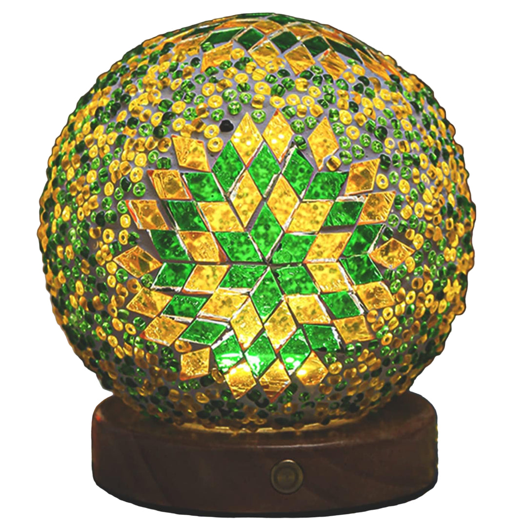 Boho Mosaic Lasipallo Yövalo 0