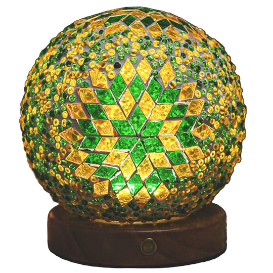 Boho Mosaic Lasipallo Yövalo 0