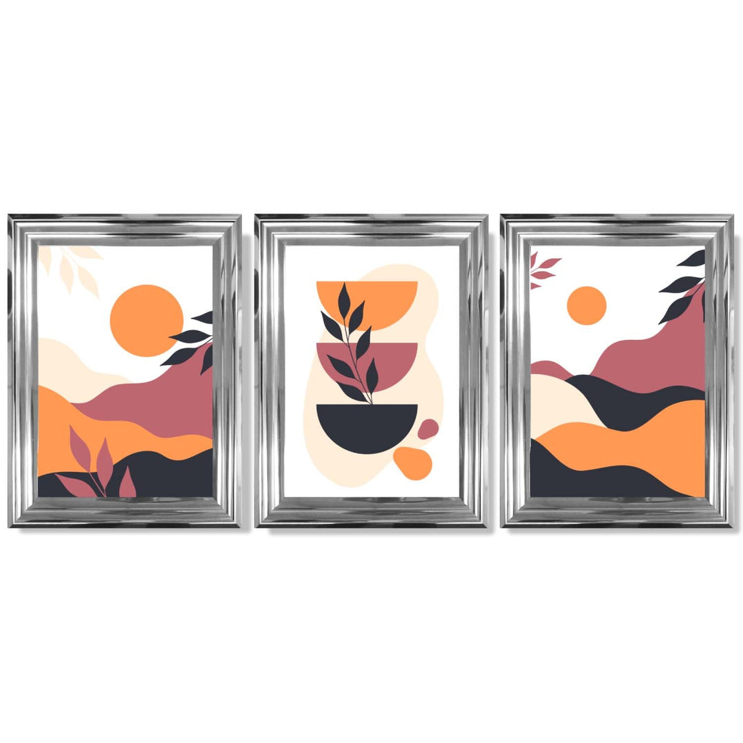 Boho Taideprintti Setti Kolme Kehystettyä Teosta Värikkäällä Tyylillä 9