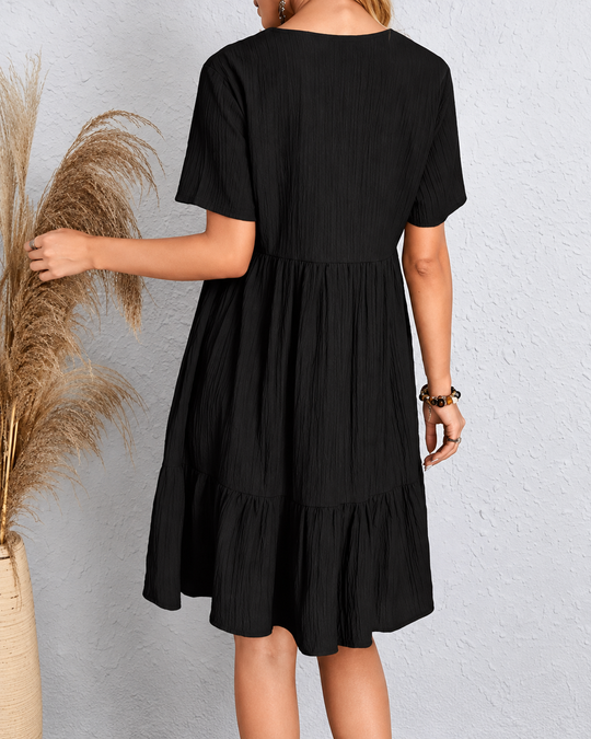 Naisten V-Aukkoinen Ontto Peplum Mitoitettu Levenevä Mekko