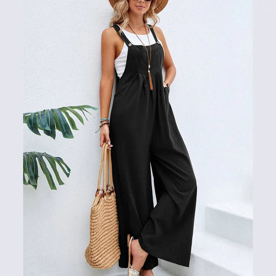 Naiset Jumpsuit Ilmava Kesätyyli Puuvilla Polyesteri-1